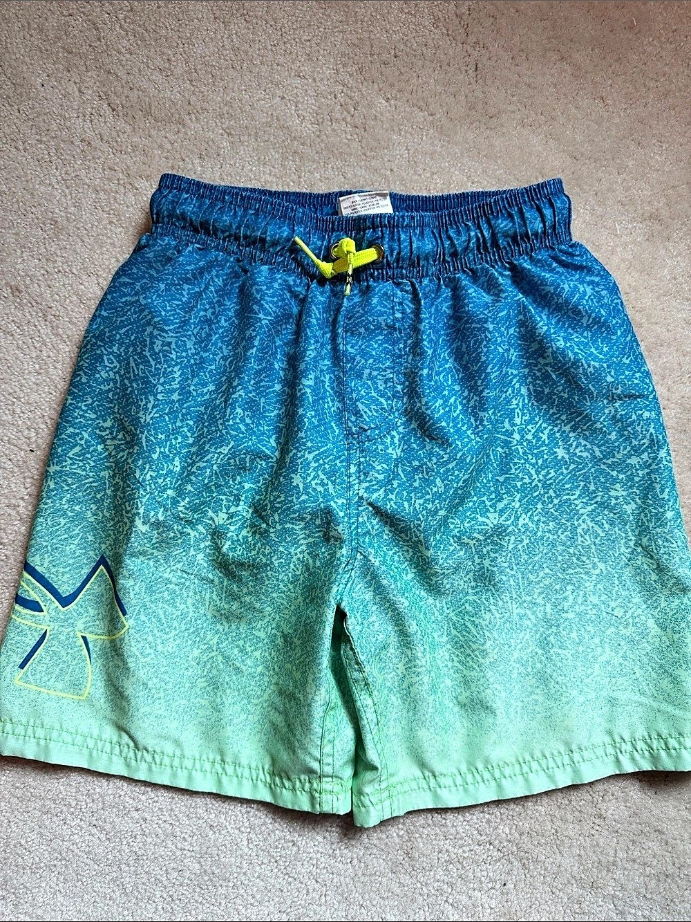 Under Armour Boys Y/M Ombre Swim Trunks Blue & Green
